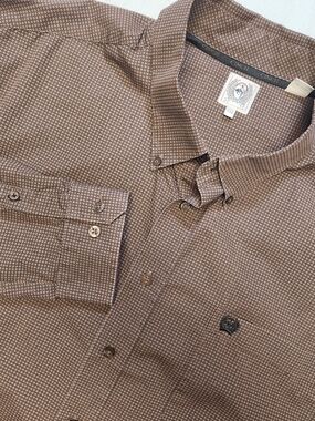 Cinch Shirt Mens XXL Brown Geometric Pattern Long Sleeve Western Button Up
